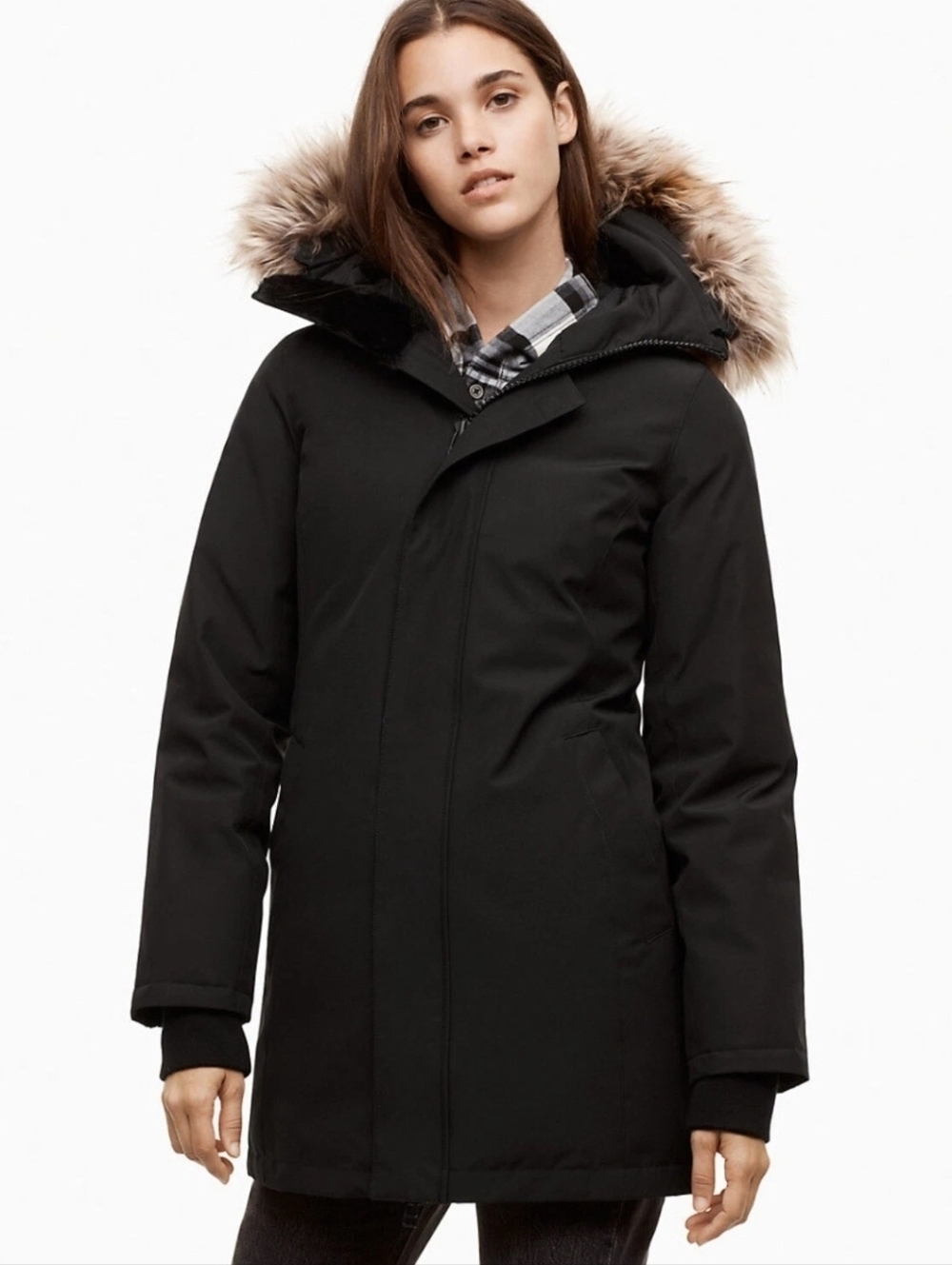Aritzia TNA Golden Haven Parka Black Size XS